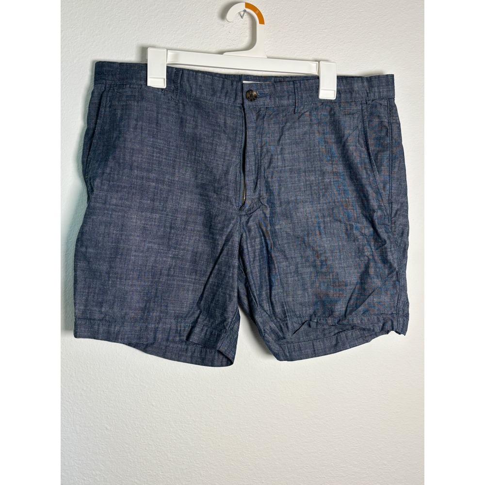 Goodfellow & Co Every Wear Shorts Mens 36 Blue Chambray 7 Inch Inseam Casual